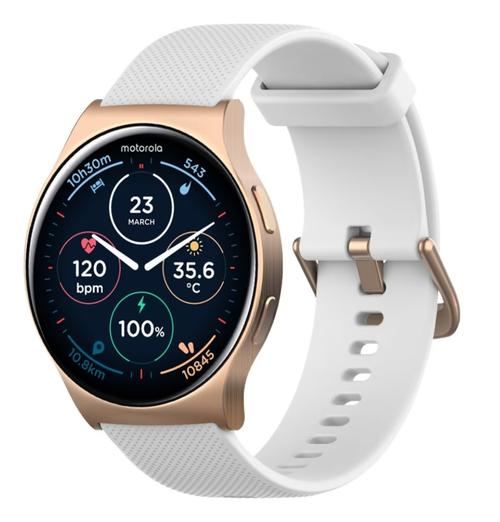 Smartwatch Motorola Moto Watch 120, Ecran AMOLED 1.43inch, Bluetooth, Asistent AI, Microfon, Difuzor, IP68 (Roz)