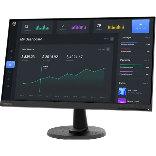 Lenovo Monitor VA LED Lenovo 23.8 C24-40, Full HD (1920 x 1080), VGA, HDMI, 75 Hz, 4 ms, Negru