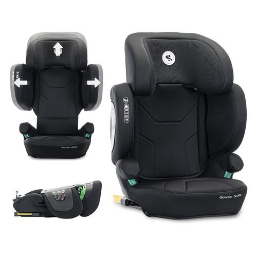 Scaun auto pentru copii Lorelli Growgo, Isofix, pliabil, protectii laterale extensibile, spatar reglabil, tetiera reglabila, 100-150 cm, 3-12 ani, Negru