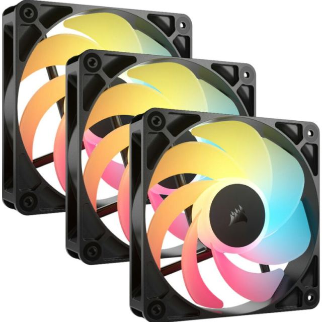 CORSAIR Ventilatoare Carcasa Corsair RS120-R Reverse, ARGB, 3x 120mm, Negru