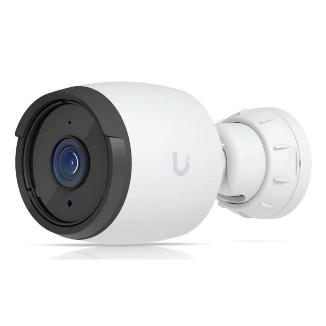 Camera supraveghere IP exterior LPR Ubiquiti G6 Bullet UVC, 4K, IR 30 m, microfon, permite recunoastere faciala si numere inmatriculare, PoE, alb