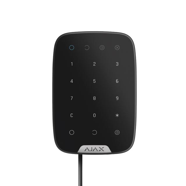 Tastatura cu touch cablata Ajax Keypad Fibra BL, 15 taste, silent alarm, 2000 m, 4 fire