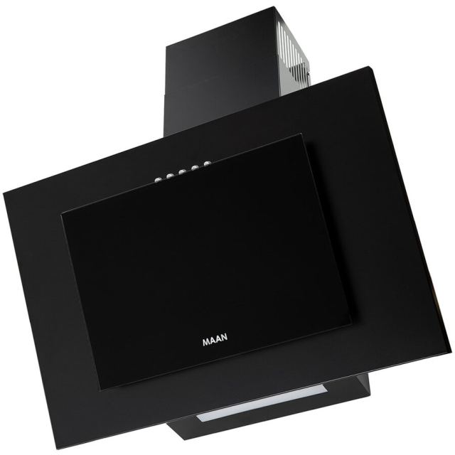MAAN Hota de perete verticala, Maan, Banda LED, 325 m3/h, 60cm, Sticla/Inox, Negru