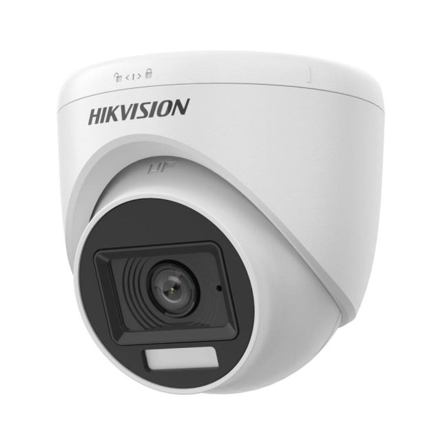 Camera supraveghere Dome Hikvision Smart Hybrid Light DS-2CE76D0T-LPFS(2.8MM), 2 MP, IR 20 m, lumina alba 20 m, 2.8 mm
