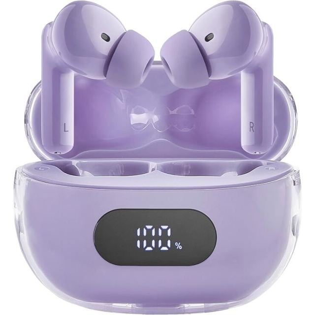 Intenso Casti wireless Intenso Buds Plus TWS T313AE cu anulare activa a zgomotului, ENC, Bluetooth si timp de redare a muzicii de pana la 25 de ore, violet