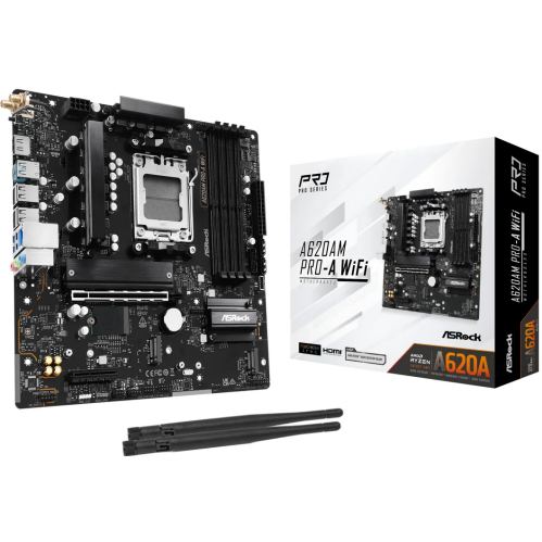ASROCK Placa de baza ASRocK A620AM Pro-A, AMD A620A, Socket AM5, mATX, HDMI, USB