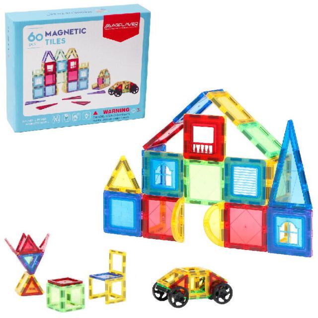 MAGPLAYER Set de constructie magnetic 3D - 60 piese