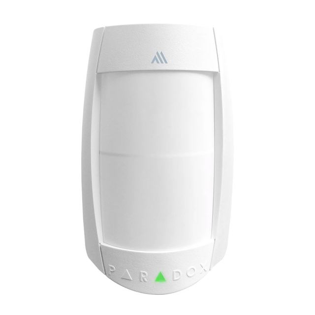 Detector de miscare wireless dual PIR Paradox PMD75M, 11 m, 90 grade, pet immunity, senzor de temperatura, 868 MHz