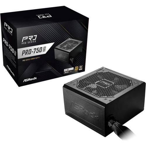 ASROCK Sursa alimentare ASRock PRO-750G, 750W, 80 Plus Gold, Negru