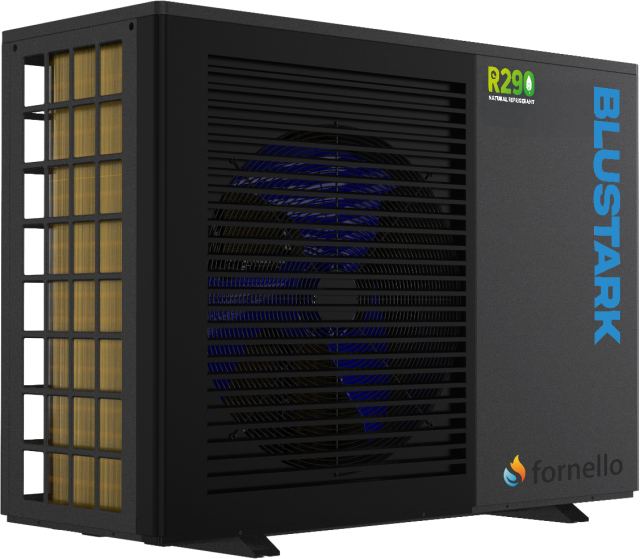Pompa de caldura Fornello BLUSTARK monobloc, aer-apa, ecologica R290, , incalzire/racire/apa calda, 8.3 kW, Qsense 9 , Full DC Inverter – ERP A+++, Wi-Fi