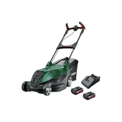 Masina de tuns gazon/iarba electrica Bosch AdvancedRotak 36V-40-650, 40 cm latime de taiere, 25-80 mm inaltime de taiere, 50l, 2x4Ah