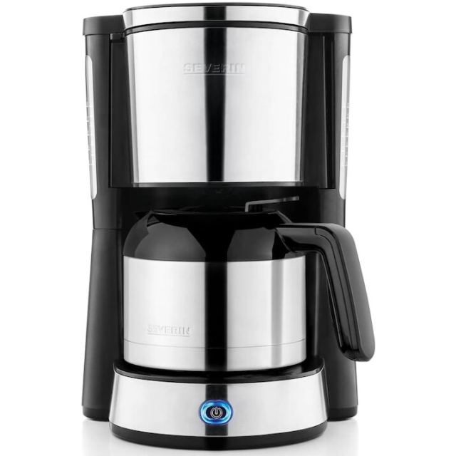 SEVERIN Cafetiera Severin KA 4847, 1000W, 1250 ml, termos, blocare picurare, Argintiu / Negru
