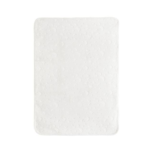 Paturica pentru bebelusi Lorelli Twinkle White, material moale, model decorativ in relief, 80x110 cm, 0 luni+