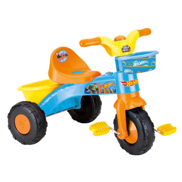 Tricicleta pentru copii Hot Wheels cu pedale si claxon de la 2 ani pana la 30 kg