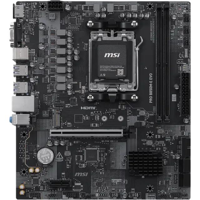 MSI Placa de baza MSI PRO B850M-E EVO, AMD B850, Socket AM5, mATX