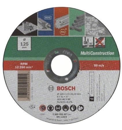 Disc de taiere multimaterial Bosch, 125 x 22.2 x 1 mm