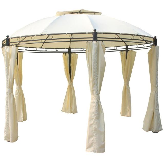 Naterial Pavilion gradina, otel/aluminiu/poliester, 370 x 370 cm, H 275 cm, Bej
