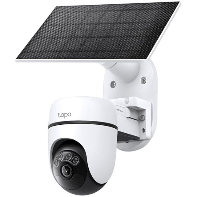 TP-LINK Kit Camera de supraveghere Wireless cu Panou Solar, TP-LINK Tapo C610, Pan/Tilt 360 grade, 3MP, 2K, Starlight Color Night Vision, Smart Detection AI, Two-Way Audio, acumulator 6700mAh, IP65