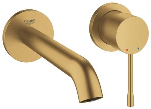 Baterie de lavoar incastrata Grohe Essence 19408GN1, cu 2 orificii, Auriu
