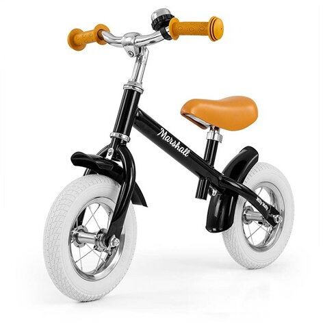 Milly&nbsp;Mally Bicicleta de echilibru pentru copii Milly Mally Marshall Air, Cadru din otel, 10, 2-4 ani, Negru-Maro