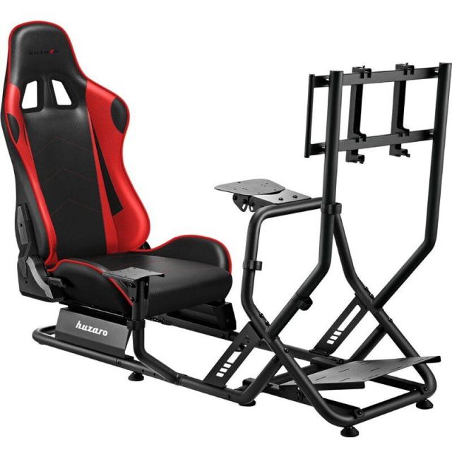 Huzaro Cockpit racing Huzaro HZ-Speed 6.0, Compatibil volan & pedale, Suport monitor, Cadru otel , Negru