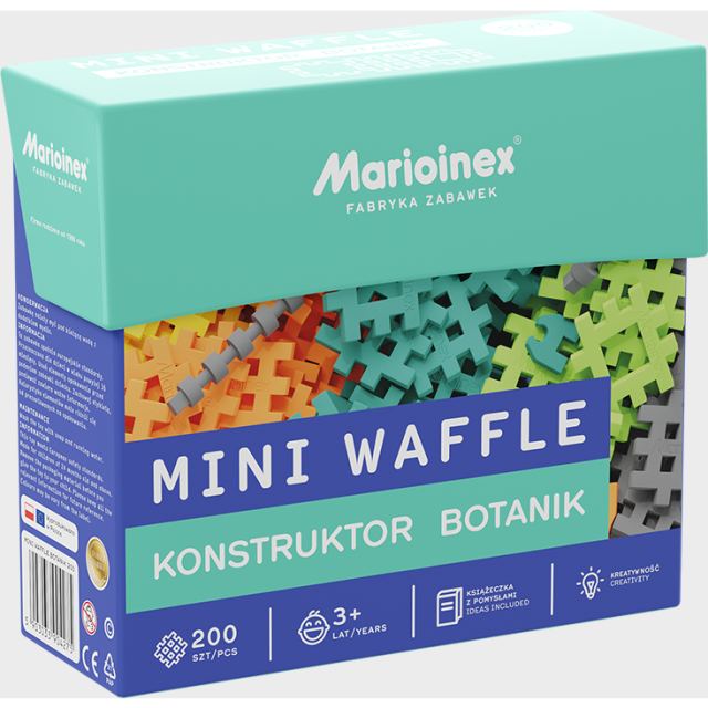 Marioinex Set de construit cu blocuri, Marioinex Mini Waffle, Botanic, 200 piese