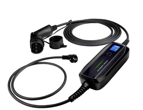 Incarcator electric portabil pentru autovehicul Extralink BS-PCD030, 16A, 250V, 3.6kW, Schuko, monofazat, 5.5m, display LCD, IP67, IK10, Negru