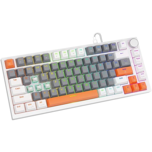 Savio Tastatura gaming Savio ASTRAL White Jade, 75%, 3 culori, Iluminare RGB programabila, conectare USB, QWERTY, Alb