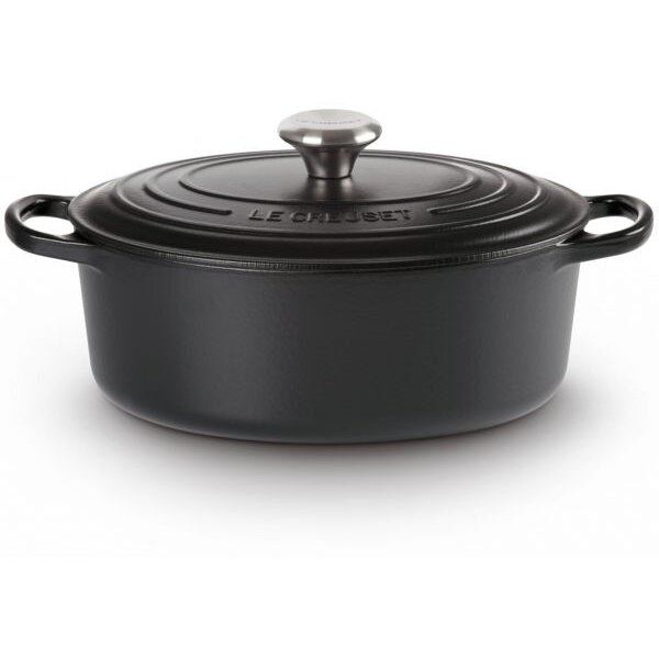 Le&nbsp;Creuset Oala cu capac Le Creuset Signature Collection Cast Iron Oval Casserole Black Interior 21178310000430, Capacitate 6.3l, D31cm, H17.9cm, Fonta emailata