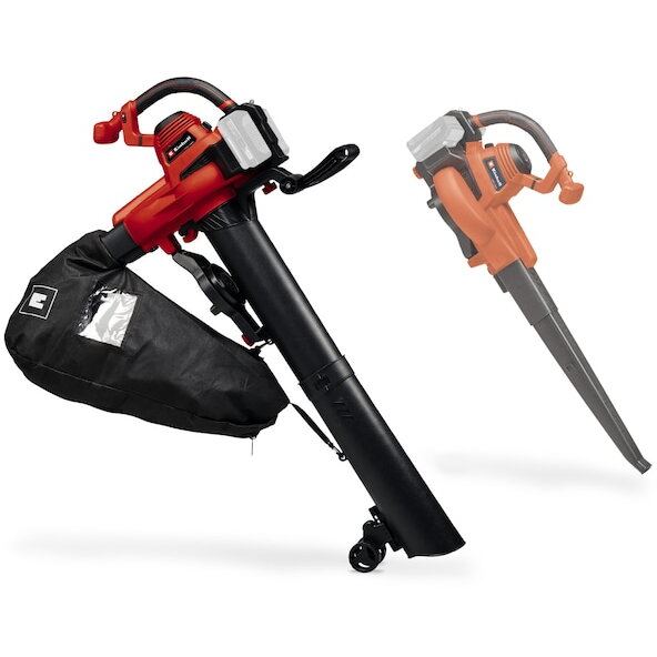 Einhell Suflanta/aspirator cu tocator pentru frunze pe acumulator Einhell PXC GE-CL 36/230 Li E -Solo, 2x18 V, 700 m³/h putere aspirare, 45 l sac colector, 230 km/h viteza aer, fara acumulator/incarcator