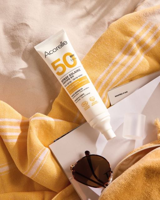 Spray Bio protectie solara pentru fata si corp SPF50 cu ulei de karanja si propolis Acorelle 100 ml