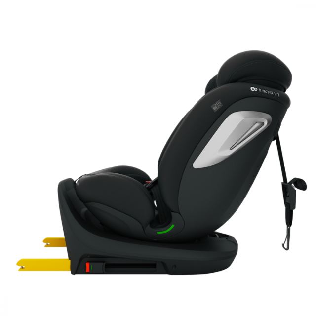 Scaun auto Kinderkraft I-Grow 2 Plus Black 40-150 cm, cu rotatie 360, tetiera reglabila, sistem Isofix si Top Tether