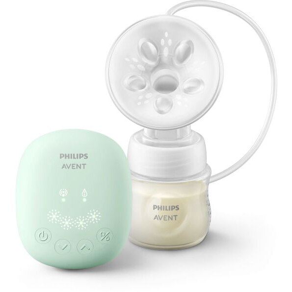 Philips Pompa san electrica Philips-AVENT SCF323/11, 4 niveluri stimulare, 4 niveluri extragere, culoare alba, greutate 185g, set cu suzeta SCY962/02