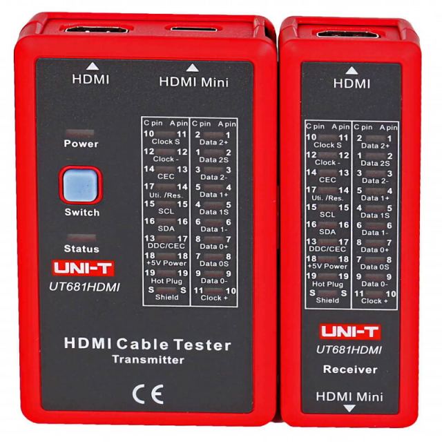 UNI-T Tester Cablu HDMI UNI-T UT681HDMI, Oprire automata, Baterie 9V