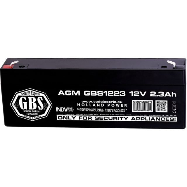 Acumulator pentru sisteme de alarma AGM TED A0114134, 12 V, 2.3 Ah, F1