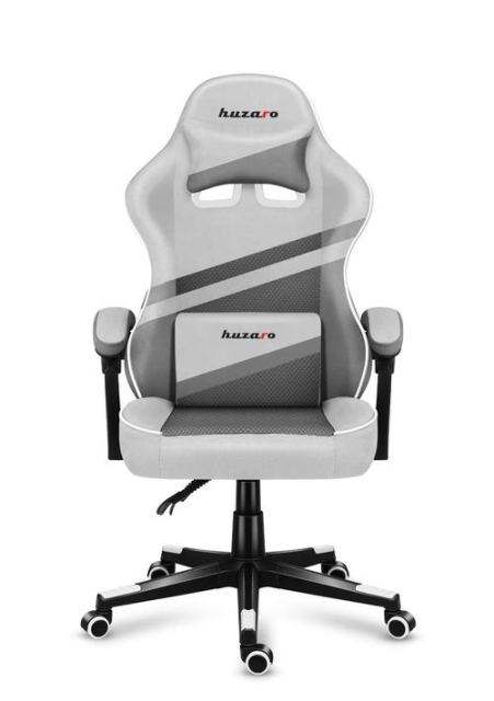 Scaun gaming Huzaro Force 4.4, max 130 kg, Mesh, Tehnologie SoftFlex, Perna lombara si de gat (Alb)