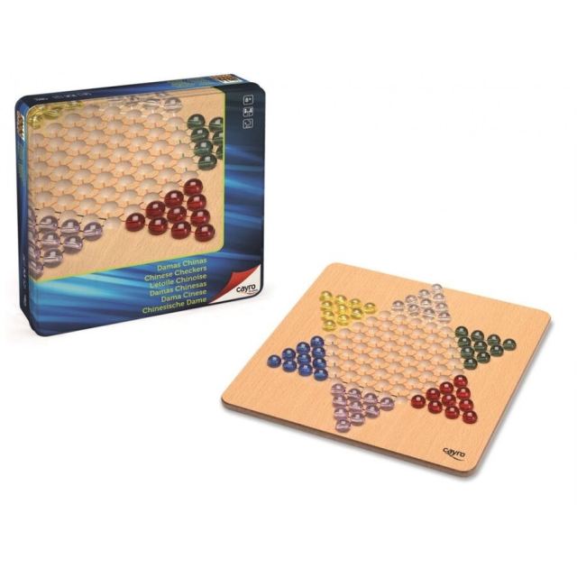 Cayro Joc Sah Chinezesc, Dame Chinezesti in cutie metalica, Cayro, Varsta 6+ ani, Multicolor