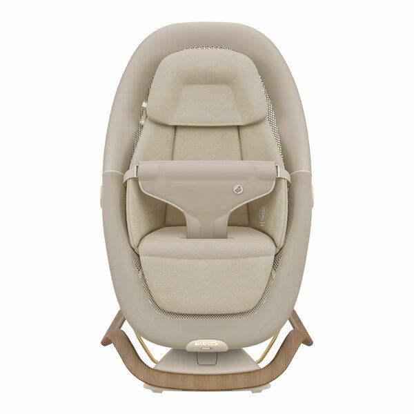 Balansoar pentru copii Maxi-Cosi Dove Pro Elegance Beige cu vibratii, tetiera reglabila, 3 pozitii de inclinare, huse detasabile, greutate admisa 15 kg