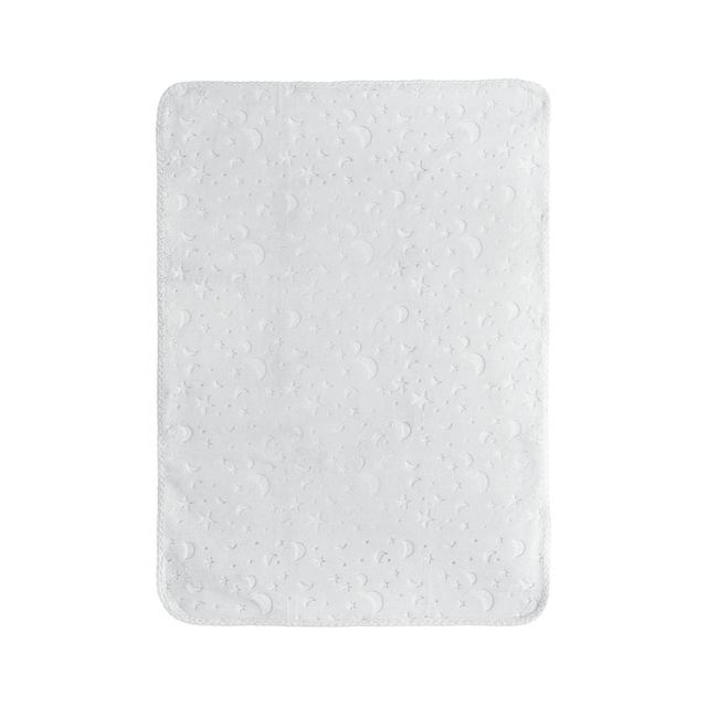 Paturica pentru bebelusi Lorelli Twinkle Grey, material moale, model decorativ in relief, 80x110 cm, 0 luni+