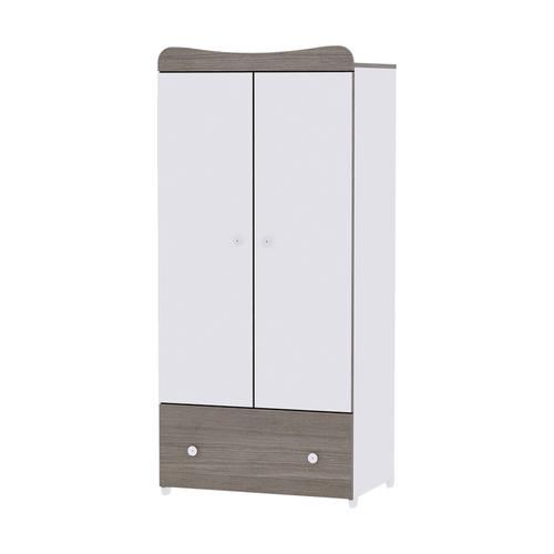 Dulap garderoba Lorelli Exclusive White & Coffee, 80x57x178 cm, 2 usi