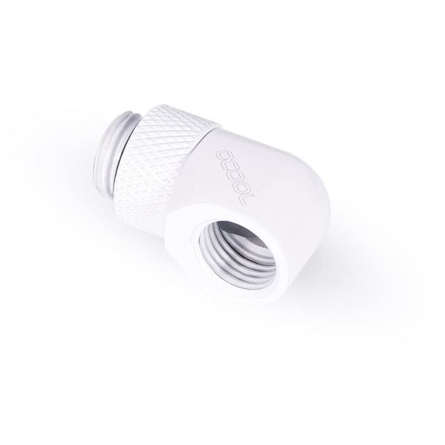 Alphacool Conector Alphacool Icicle L, Rotativ, G1/4 AG la G1/4 IG, Alb