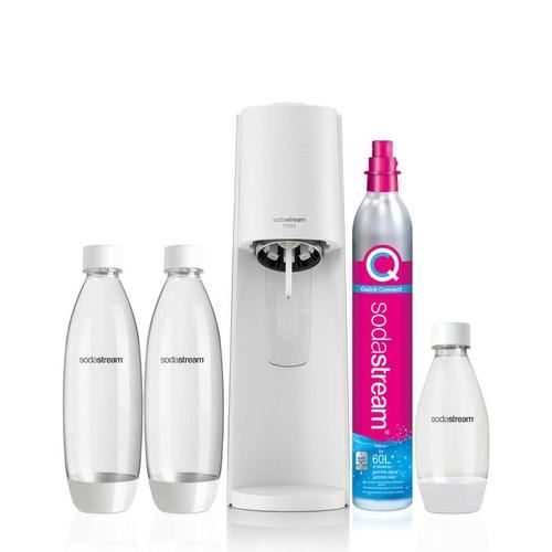Aparat de preparat sifon SodaStream Terra 2270213, Pachet Promo cu 3 sticle (Alb)