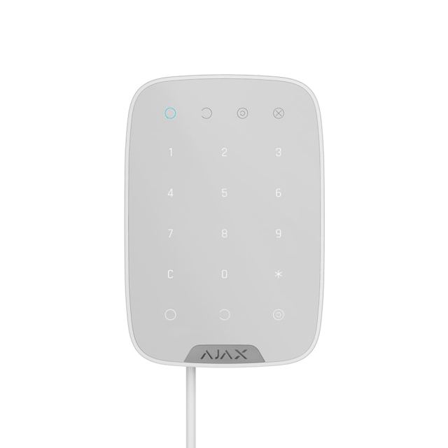 Tastatura cu touch cablata AJAX Keypad Fibra WH, 15 taste, silent alarm, 2000 m, 4 fire