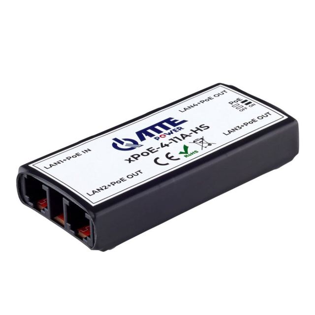 Switch PoE cu 4 porturi ATTE Power xPoE-4-11A-HS, 10/100 Mbps, extender