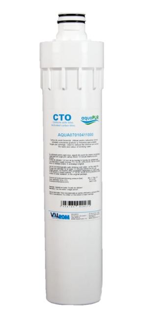 Cartus filtrant Aquapur, carbune activ bloc, pentru sistem filtrare, retine impuritati mecanice, substante organice, clor, 0.13 l/min, 1 micron