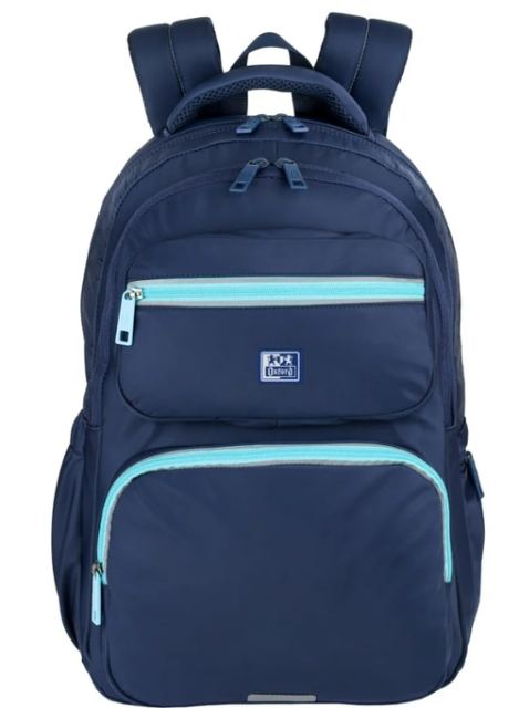 Rucsac Oxford Bicolor, 2 compartimente, 32 x 44 x 18 cm, 25 l, compartiment captusit, 2 buzunare frontale, Albastru