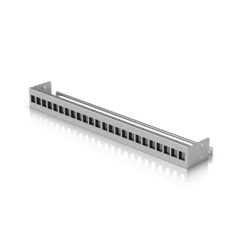 Patch Panel Ubiquiti UACC-RACK-PANEL-PATCH-BLANK-24, 19inch, 1U, 24 porturi, Keystone, Argintiu