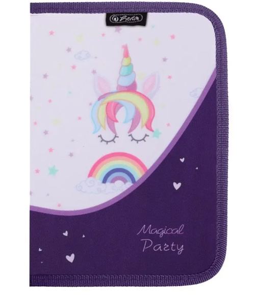 Penar echipat Herlitz, 26 piese, dimensiune 13,5 x 19,5 x 3,5 cm, motiv Unicorns