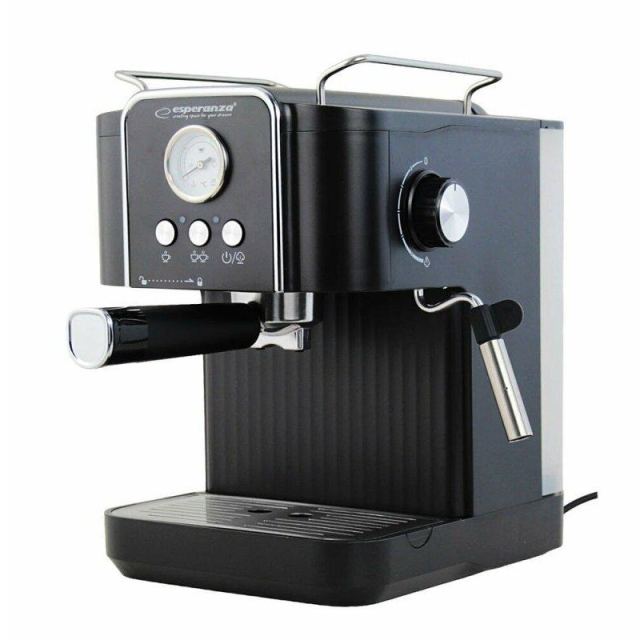 ESPERANZA Espressor manual Esperanza Excelsa EKC010, 850W, 1.8l, 20 bar, Spumator de lapte integrat, Negru
