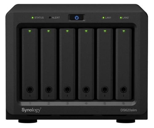 NAS Synology DS620SLIM, 6 Bay-uri, Procesor Intel Celeron J3355, 2.5GHz, 2GB DDR3L
